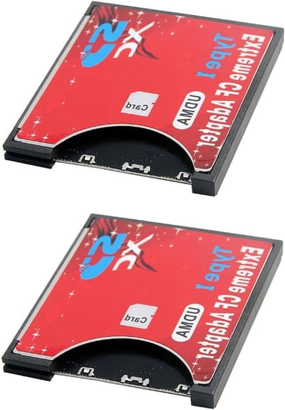 SD naar Card Adapter - Geheugenkaart Converter - Bestanden Overzetten - Snelle Kaartinterface - 2 Stuks - Rood
