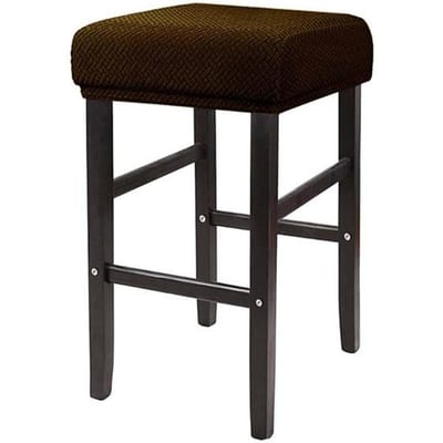 Strak Vierkant Elastisch Kaptafel Krukhoes Stofbestendig en Machine Wasbaar Barkrukhoes Zadel Barstoelhoes 25*35*2 cm koffie