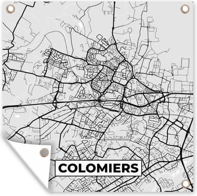 Tuin poster Frankrijk - Colomiers - Stadskaart - Plattegrond - Kaart - 200x200 cm - Tuindoek