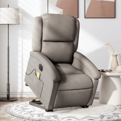 vidaXL - Sta-op-massagestoel - elektrisch - verstelbaar - stof - taupe