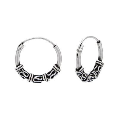 WeLoveSilver - zilveren oorringen - 12 mm bali met spiraaldesign