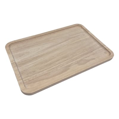 Hobbygroep houten dienblad rechthoek rubberhout serveerplateau 30,8x20,4cm.
