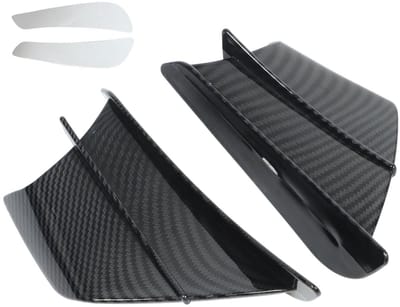 Dailygoods- Motorfietsvleugels Aerodynamisch - 1 Paar - Eenvoudig Te Installeren - Universele Pasvorm - Duurzaam ABS - Glanzende Koolstofvezelstijl - Windvleugels