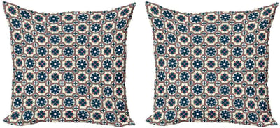 ABAKUHAUS Bloemen Kussenhoes – 2x40x40 cm – Dubbelzijdig Digitaal