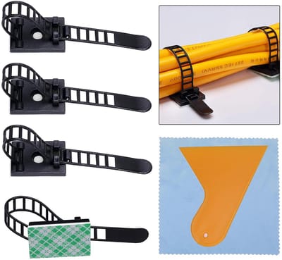 Kabelclips - Kabelhouders - Kabelbeheer - Zelfklevend - 100 stuks - Zwart