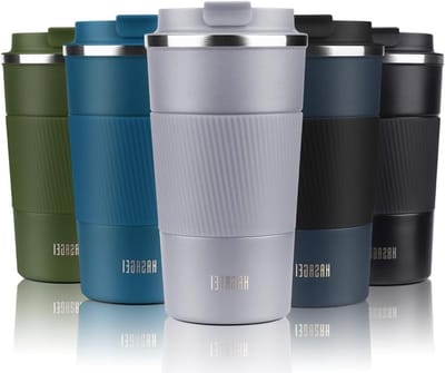 Isolerende Reismok met Lekvrije Deksel - Vacuüm Geïsoleerd RVS voor Koffie, Thee en Water (510ml/380ml)
