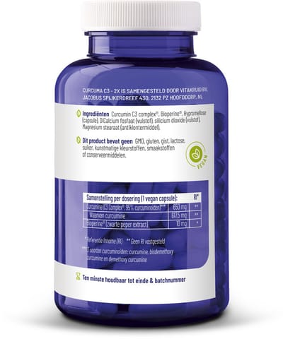 Vitakruid Curcuma C3-2X - 2 x 120 vegancapsules - Voordeelverpakking