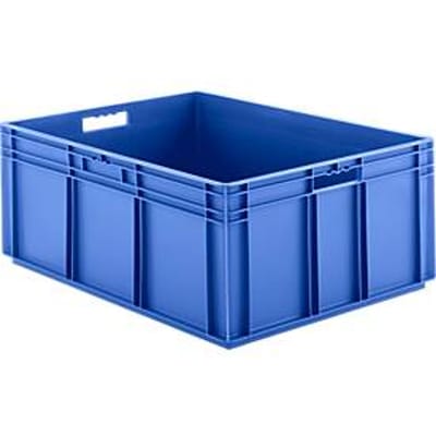 Stapelbak Euro EF 8320- polypropeen - L 800 x B 600 x H 320 mm - 122 l - open handvatten - blauw