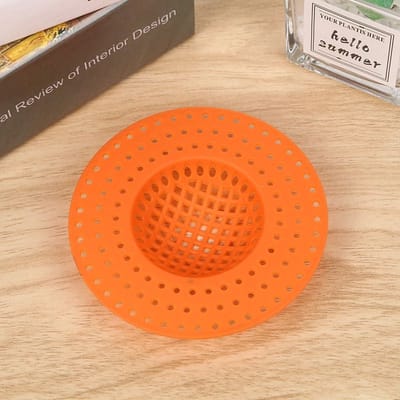 1 stuk Gootsteenzeefje -Gootsteenzeef -Vuil tegenhouden Gootsteen -Gootsteenfilter -Zeef - kunststof- diameter 9.8cm- Oranje