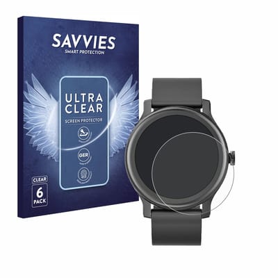 Savvies - Screenprotector voor Loyaa Smartwatch 1.28" - Folie Beschermfolie transparant 6 Stuks