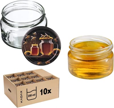 Denia Weckpotten 250ml 10st 82mm + Deksel "Black Honey"