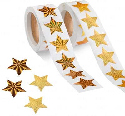 "1000 stuks Glitter Sterrenstickers Rol - Zelfklevende Beloning Stickers voor Kinderen - School - Klas - Thuis"