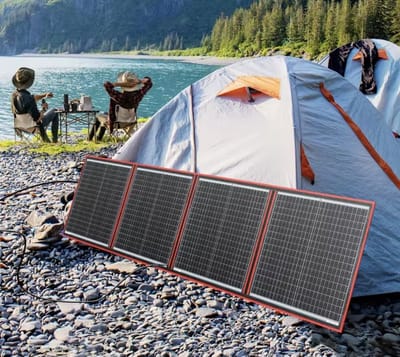 Compleet 160W Opvouwbare Zonnepaneel set - Monokristallijn Zonnepaneel - 12V - daglichtpaneel - Met Omvormer - Met 4 Meter Kabel
