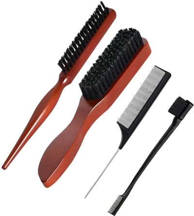 Cosensi - Boar Bristle Brush - Haarborstel - Natuurlijk - Grote en kleine borstel - Voor haar en baard - Compleet set