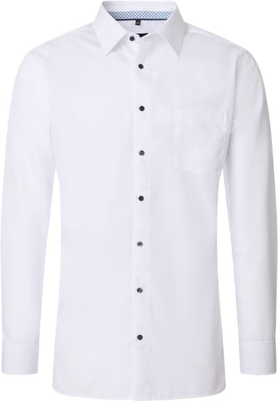 VENTI CASA MODA comfort fit overhemd - structuur - wit - Strijkvrij - Boordmaat: 41