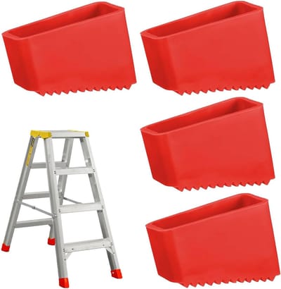 Set van 4 Antislip Laddervoeten van Rubber, Beschermhoezen voor Ladders, Universele Ladderaccessoires, Duurzame en Stabiele Laddervoeten