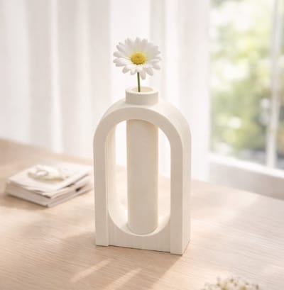 Amora organische vaas – Decoratieve vaas - Ivoor Wit - 3d geprinte vaas – geschikt voor droogbloemen - 20CM