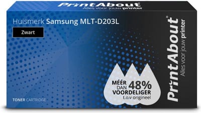 PrintAbout huismerk Toner MLT-D203L Zwart Hoge capaciteit Geschikt voor Samsung