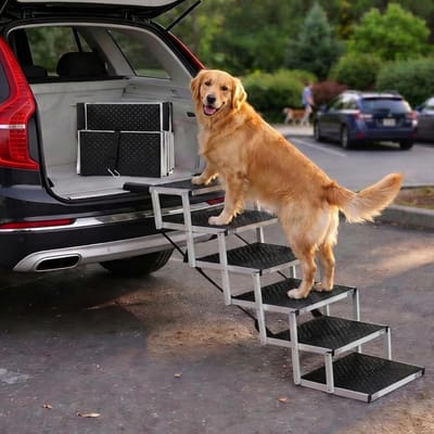 Opvouwbare Hondentrap - Honden auto trap - Veilig in de auto - Lage instap trede - Tot 81 cm hoog