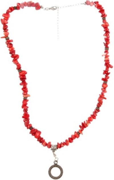 Fashion ketting Koraal donker (imitatie)