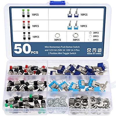 Mini Tuimelschakelaars 50 Stuks - 2 Posities, 3-polig, Geschikt voor Diverse Elektronische Projecten