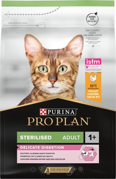 4x Pro Plan Adult Sterilised Delicate Digest Kip 3 kg