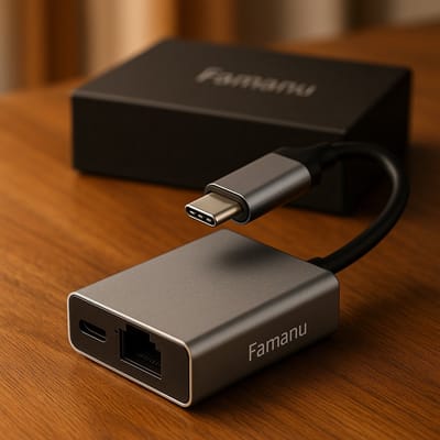 Famanu - USB C naar Ethernet-adapter voor en andere apparaten - Stabiliteit en snelheid tot 100 Mbps