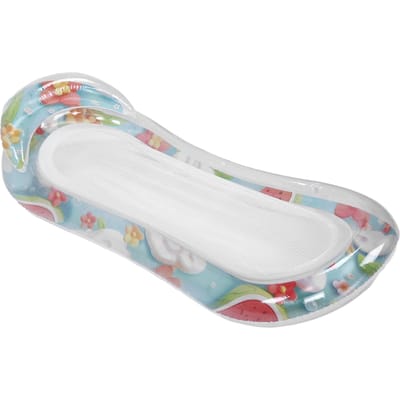Opblaasbaar Zwembad Drijver Vlot met Hoofdsteun Opvouwbaar PVC Gaas Ontwerp Drijvende Zwembad Lounger voor Zomer Zwembad Strand