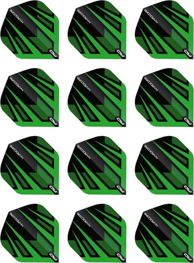 Dart Flights Set – 12 Stuks in Groen en Zwart – Duurzaam Plastic voor Stevige Pijlen