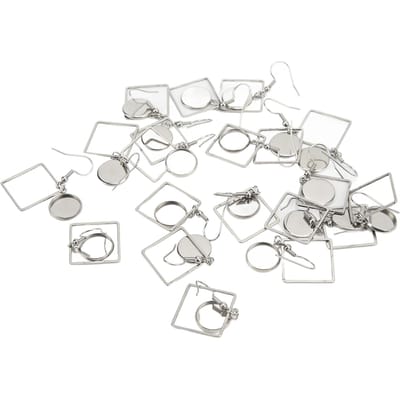 20 PIÈCES Supports de Boucles d'Oreilles Personnalité Creux Acier Inoxydable Plateaux pour Boucles d'Oreilles DIY pour la Fabrication de Bijoux Loisirs Créatifs DIY white