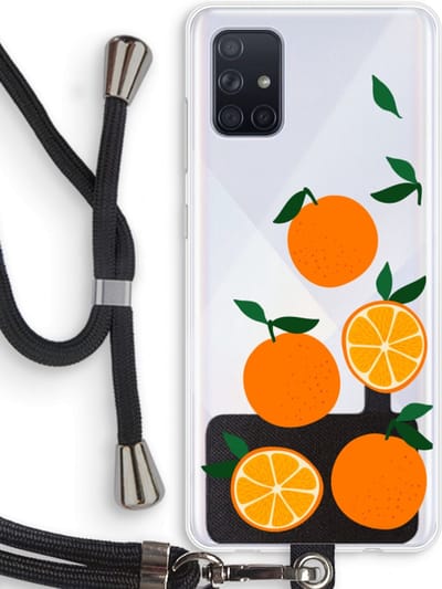 Case Company® - Hoesje met koord geschikt voor Samsung Galaxy A71 hoesje met Koord - Will you be my clementine - Telefoonhoesje met Zwart Koord - Bescherming aan alle Kanten en Over de Schermrand