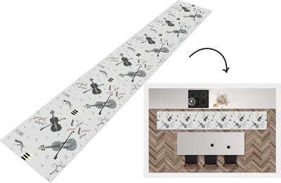 Keukenloper - Loper keuken - Patroon - Muziek - Viool - 300x50 cm - Keukenloper vinyl