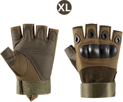 Nivard Airsoft Handschoenen - Tactical - Tactical Gloves - Leger - Tactical Handschoenen Hardknuckle - Paintball - Militaire - Vingerloze - Groen XL