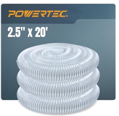 Stofverzamelslang 2-1/2 Inch x 20 Voet - Flexibele Heavy Duty PVC-slang voor Werkplaats en Houtbewerking