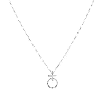 Bijoutheek ketting Tube en rondje Zilver JE13480