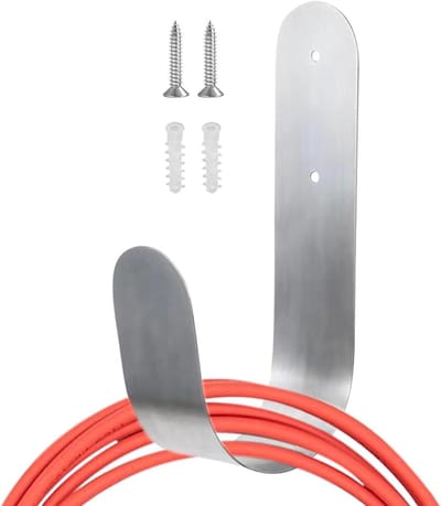 Tuinslanghouder - Slang standaard - Tuin organiseren - Roestvrij staal - 28 x 14 cm - Zilver