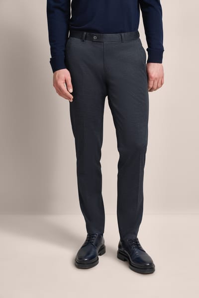 Bugatti Herren Geplooide broek met stretchfunctie