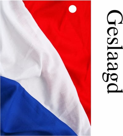 Bloemenkaartje Geslaagd - Cadeaukaartje - 20 Stuks - kaartjes - Geslaagd Vlag - 7 x 7 cm - Met Boorgaatje
