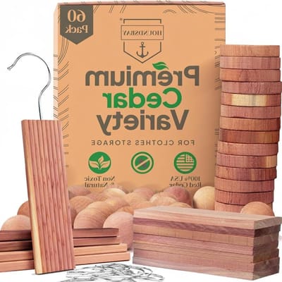 Ceder Houtblokken - Kast Bescherming - Kleding Opbergen - Natuurlijke Geur - 60 Stuks - Natuurlijk