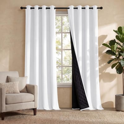 Dailygoods- Verduisterende Gordijn Dubbellaags - Hitte- en Koudisolerend - 2 Stuks - 240 cm Hoog x 140 cm Breed - Met Ogen - Comfortabele Omgeving - Gordijnen