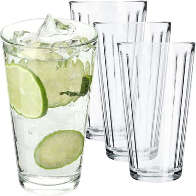 KADAX Drinkglazen, drinkglazen van neutrum calciumglas, multifunctionele drinkglazen, waterglazen, universele glazen voor dranken, mojito, ijscafé (Amalia 360 ml, 4)
