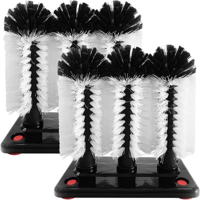 Multifunctionele 3-in-1 Reinigingsborstel voor Tumblers en Bekers, Ideaal voor Waterflessen met Zuignap en Verticale Plastic Borstels, Set van 2