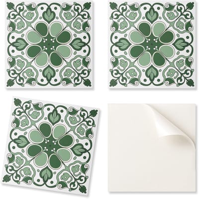Zelfklevende vinyltegels met plantenpatroon en bladeren, 20x20x20 cm