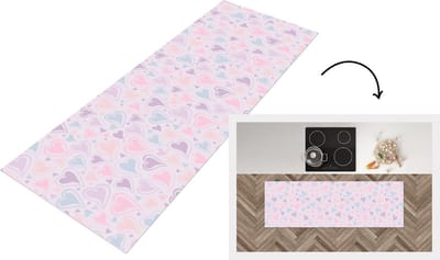 Keukenloper - Loper keuken - Meiden - Hartjes - Patronen - 150x50 cm - Keukenloper vinyl