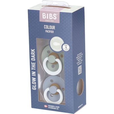 BIBS Kleur 2 Pack Latex Maat 1 Symmetrische Salie Gloed/Wolken Gloed 2 st