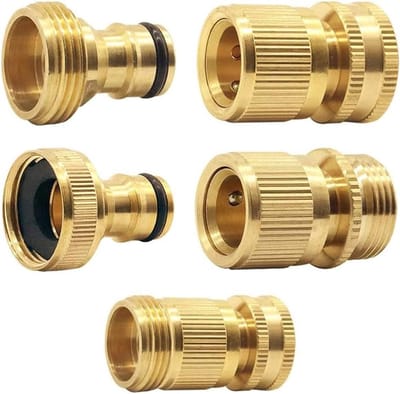 4 Stuks Messing Tuinslang Koppelingen 3/4 Inch, Snelle Aansluitingen voor Water en Tuinwerk