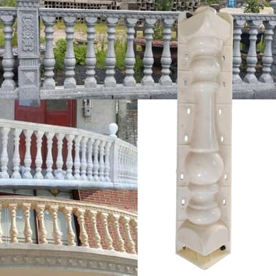 Balustrade Mallen - Betonvorm Romeinse Zuil - Tuinhek Decoratie - Herbruikbaar PVC Materiaal - 70 cm Hoog - Wit
