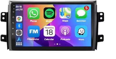 Autoradio 4/64GB met Carplay en Android auto | Geschikt voor Suzuki SX4 en Fiat Sedici 2005-2015 | Radio scherm met Navigatie | 2005 2006 2007 2008 2009 2010 2011 2012 2013 2014 2015
