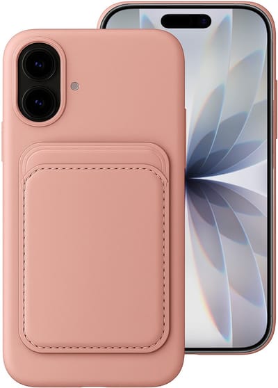 Hoesje geschikt voor iPhone 17 Pasjes houder Hoesje - Portemonnee - Kaart houder - Roze