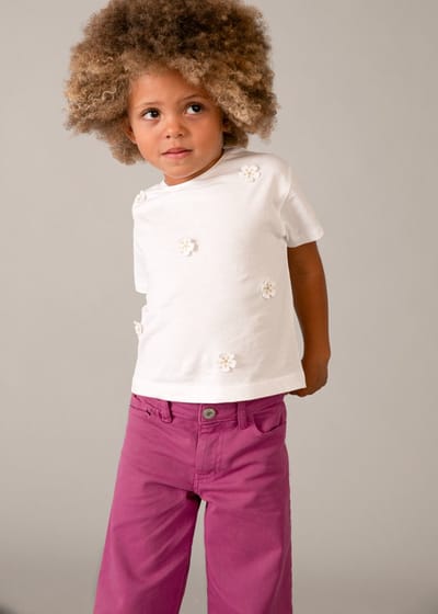 MAYORAL S/s T-shirt Tops & T-shirts Meisjes - Shirt - Wit - Maat 92